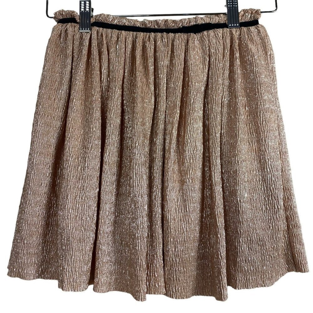 Kate Spade Gold Girls Metallic‎ Crepe Skirt Gold Size 10